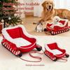 Bite Resistant Christmas Sleigh Pet Bed Reindeer Shape Xmas Sleigh Cat Nest  Holiday Gift