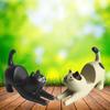 Weißer Katzen-Telefon- & Tablet-Ständer - Kreatives Harz-Ornament Geschenk