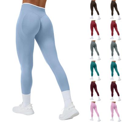 Women's Casual Hip-lifting Seamless Color Block Yoga Leggings