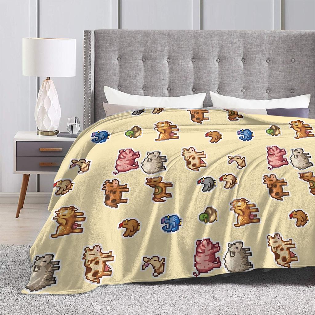 Stardew Valley Animals Chicken Super Warm Blankets Travel Plush Bedding Throws Novelty Couch Flannel Bedspread Sofa Bed Cover