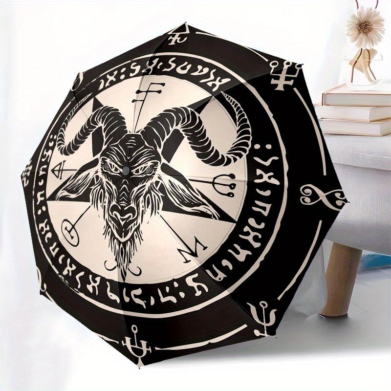 Baphomet Goat Head Pentagram Occult Symbol Sticker Decal Laptop Car Window Bumper Vinyl Decoration Umbrella, Cute Umbrella with Cute Design, Portable