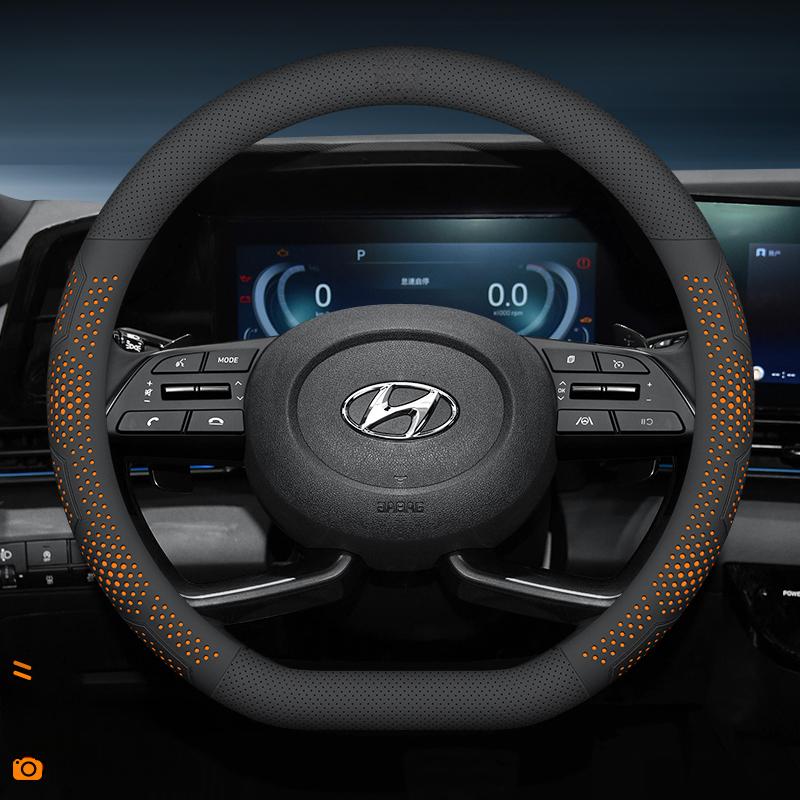 Leather Car Steering Wheel Cover for Hyundai Tucson Kona I30 Ioniq 5 6 Palisade Santafe Elantra Sonata Creta Nexo Accessories