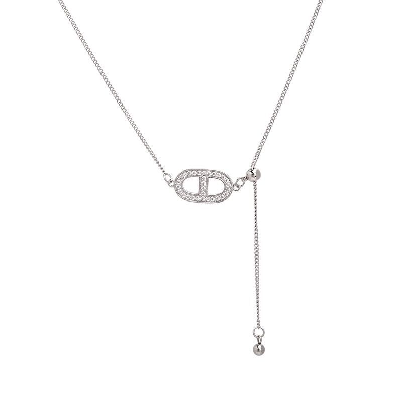 Nez de Cochon Peut Tirer Chaîne Clavicule Féminine Été Marée Accessoires Simples et Polyvalents Collier Vent Froid