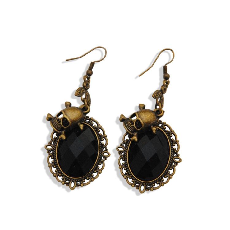 Unique Skull Ghost for Head Earrings Halloween Skeleton Earrings Gothic Drop Ear