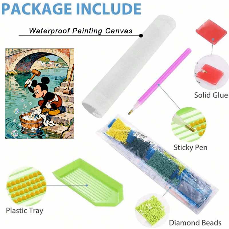 Disney 5D diamond painting set Mickey Mouse laundry DIY handmade diamond painting art production diamond decorative painting