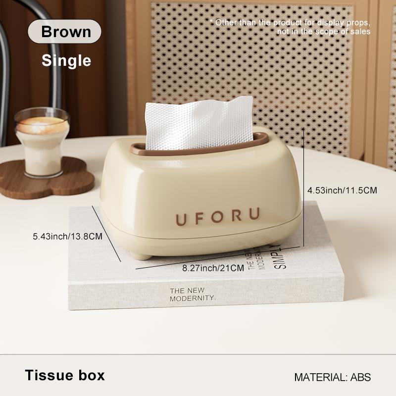 

UFORU Cream air tissue box living room advanced sense pumping paper box Light luxury decoration creative napkin box коричневий