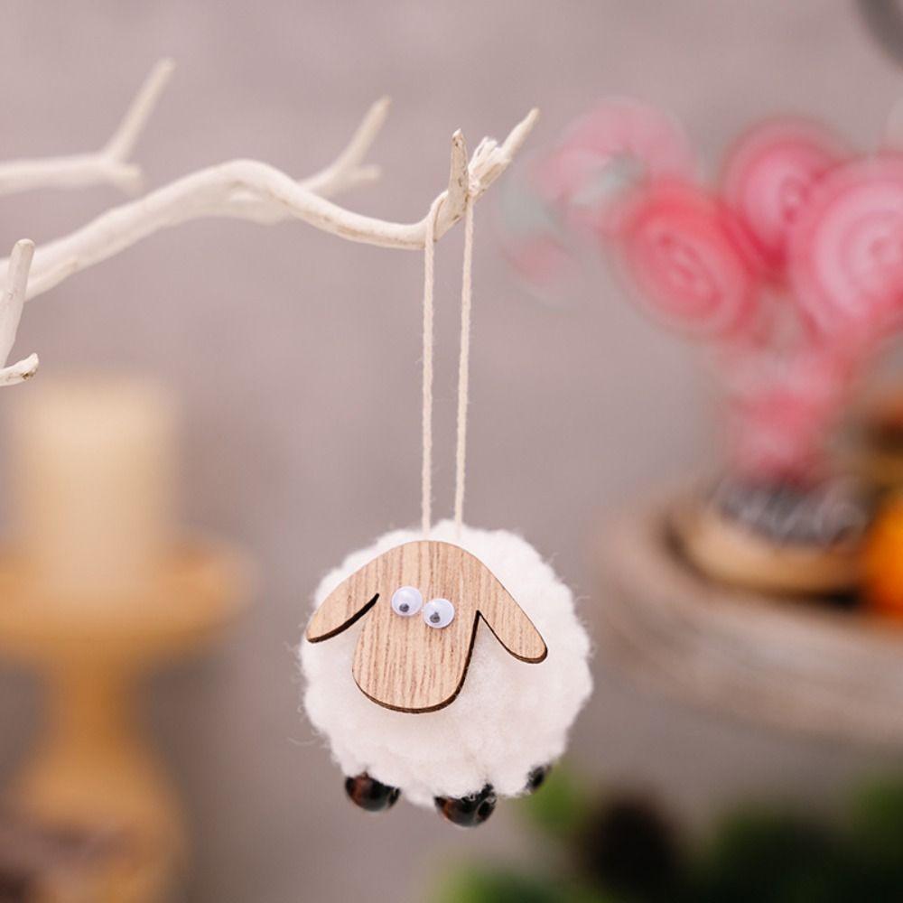 4pcs Handmade Christmas Tree Lamb Ornament Cute Merry Christmas Decorations  Party Favors