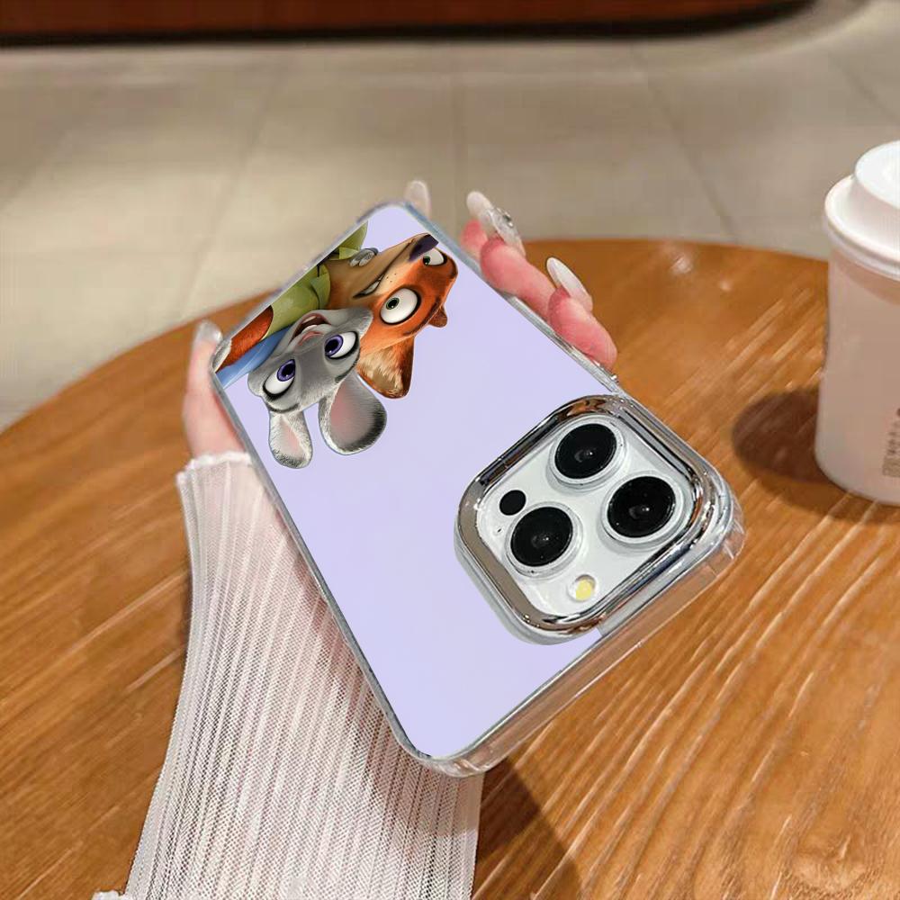 Z-ZootopiaS Nick Judy Phone Case For Iphone 17 16 15 14 13 12 11 Pro Max Xr Air Plus Silicone Cover Silver Hard Shell Cover
