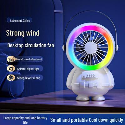 USB Rechargeable Portable Neck Fan with LED Night Light for Home, Dorm, or Office Use