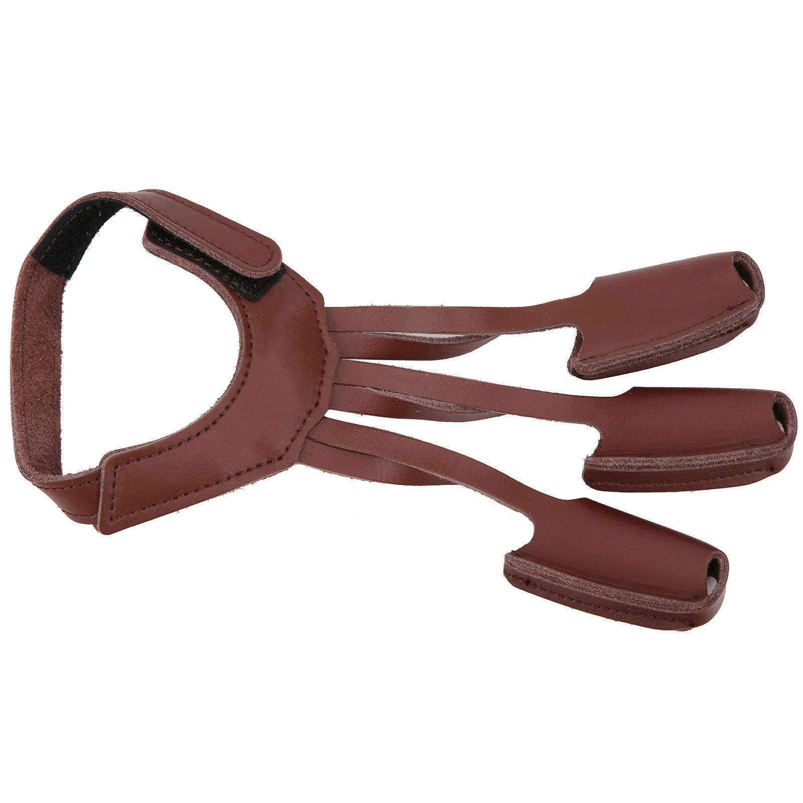 

Рукавичка для стрільби з лука зі штучної шкіри, вінтажний протектор на три пальці для лівої/правої руки