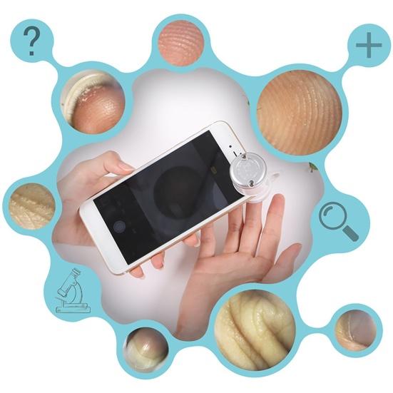 Phone Microscope Lens Multifunctional Wide Angle with LED Light 30X External Phone Microscope for Research