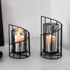Black Wrought Iron Candle Holder for Romantic Candlelight Dinner and Christmas Festival Decorations