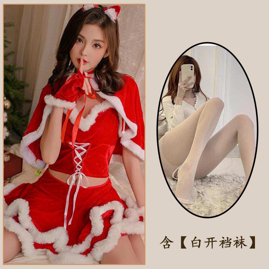 Sex clothes Sexy cute Christmas clothes Passion seduction Small chest suit Cosplay suspender skirt Uniform