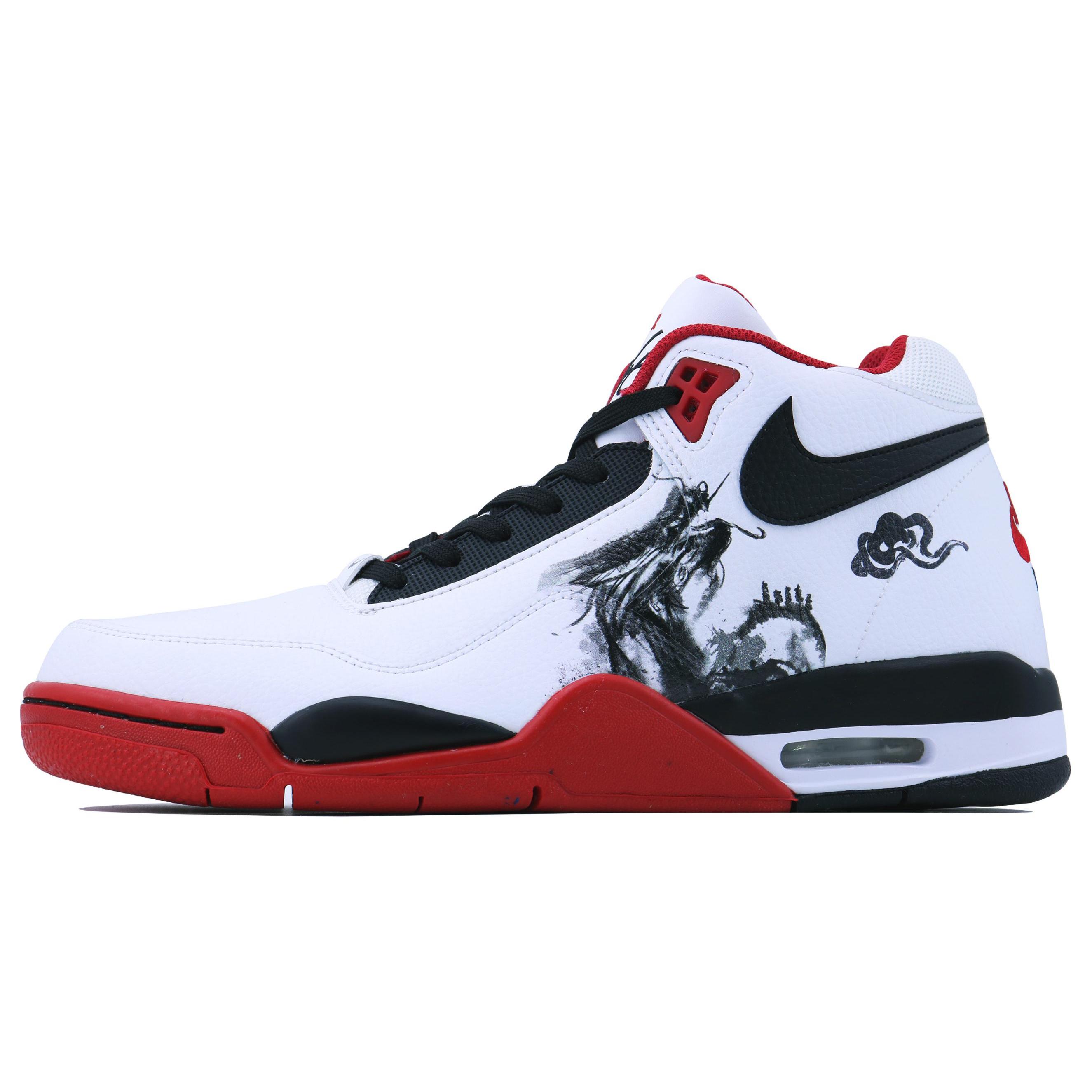 Nike Flight Legacy High top Vintage Basketball Shoes Unisex Red White Black BQ4212-100(Team168-) 41