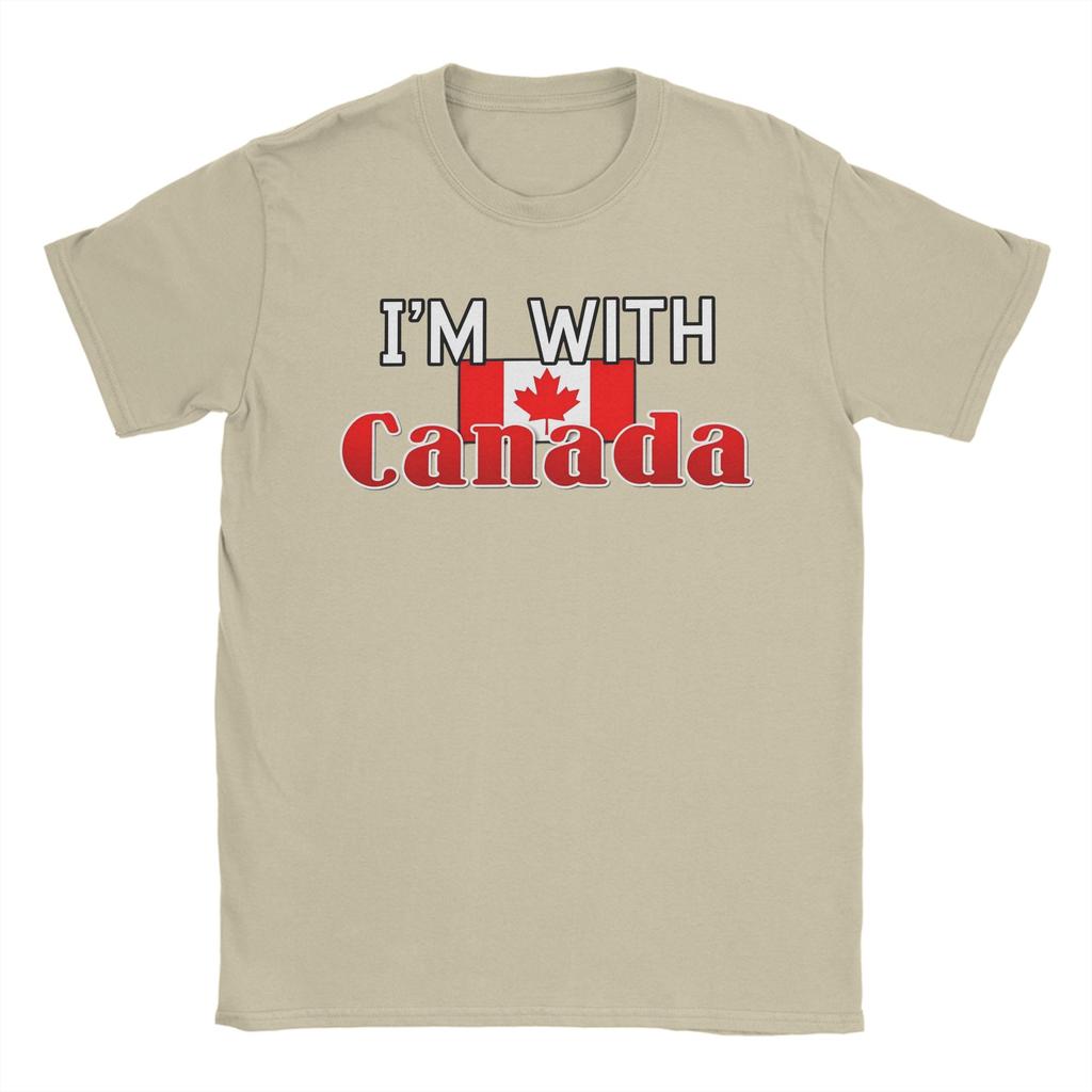 Fashion I'm With Canada T-Shirt Men's Cotton Short Sleeve O-neck Summer Clothing