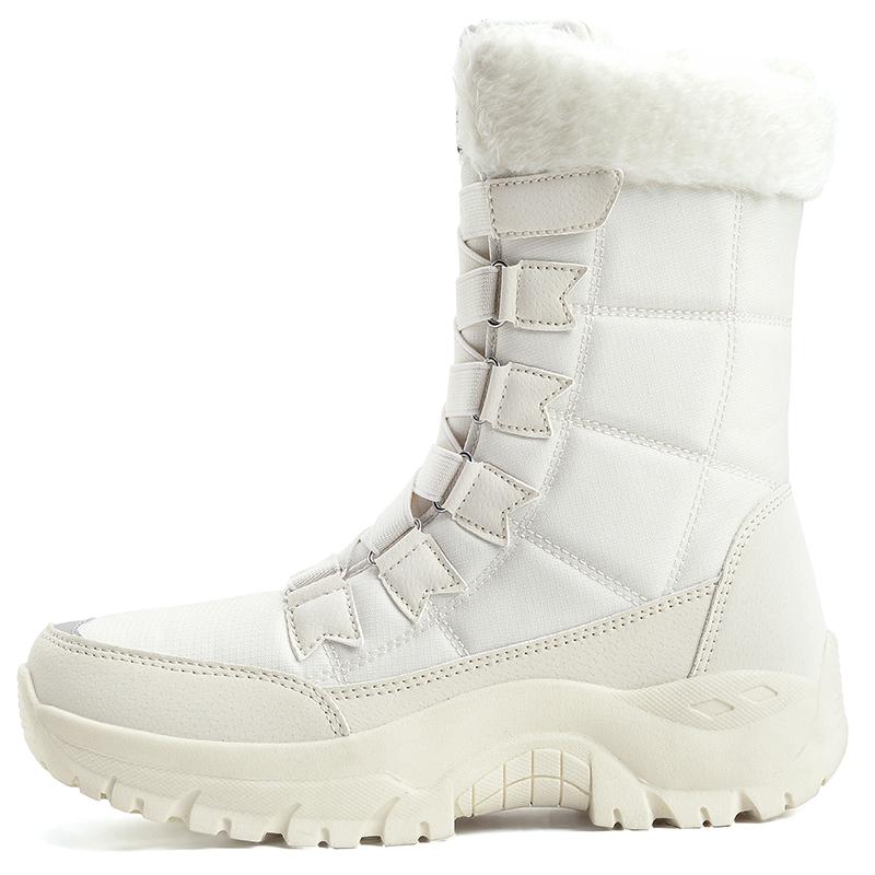 European Winter Boots Womens Snow Sneakers Women s Winter Boot Anti-Slip Waterproof Warm Pole Wool Warm Large Size Snow Boots Women s Boots 42 бежевый