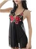 Babydoll Sexy Lingerie Negligee Roomwear Set Floral Pattern [Lazx] T-back