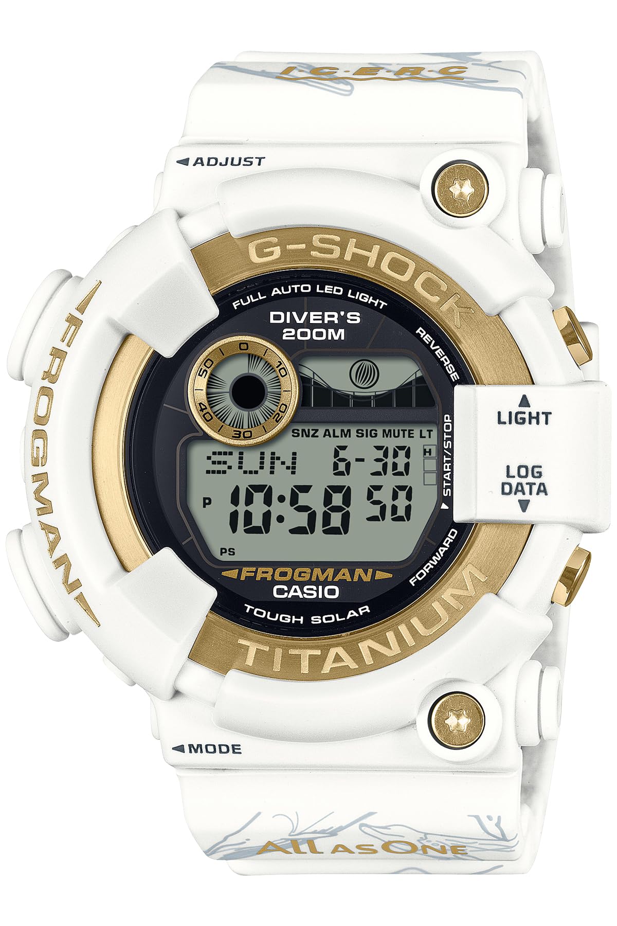 

Годинник FROGMAN Love Sea and The Earth ICERC Japan Collaboration Model Tough Solar Biomass Plastic White x Gold [Casio] G-Shock GW-8201K-7JR для чоловіків