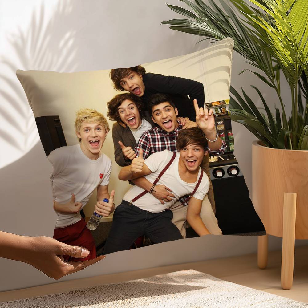 O-one Band DirectionS Music Pillow Case Plush Fabric Soft  Pillowcase Double Sided Print Cushion Cover Household Gifts
