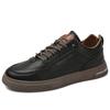 Casual Leather Shoes Men's Non-Slip Wear-Resistant Sports Shoes Fashion Solid Color Comfortable Flat Slip-On Casual Shoes Men
