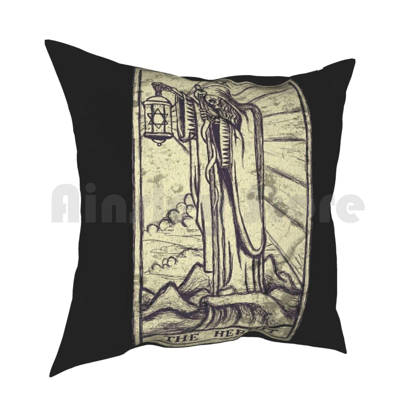 Наволочка  Отшельник  с принтом, домашняя, мягкая, для самостоятельного изготовления, чехол для подушки, Отшельник, Отшельник, Оккультный, Таро, Скелет, Ведьма 30cmx30cm