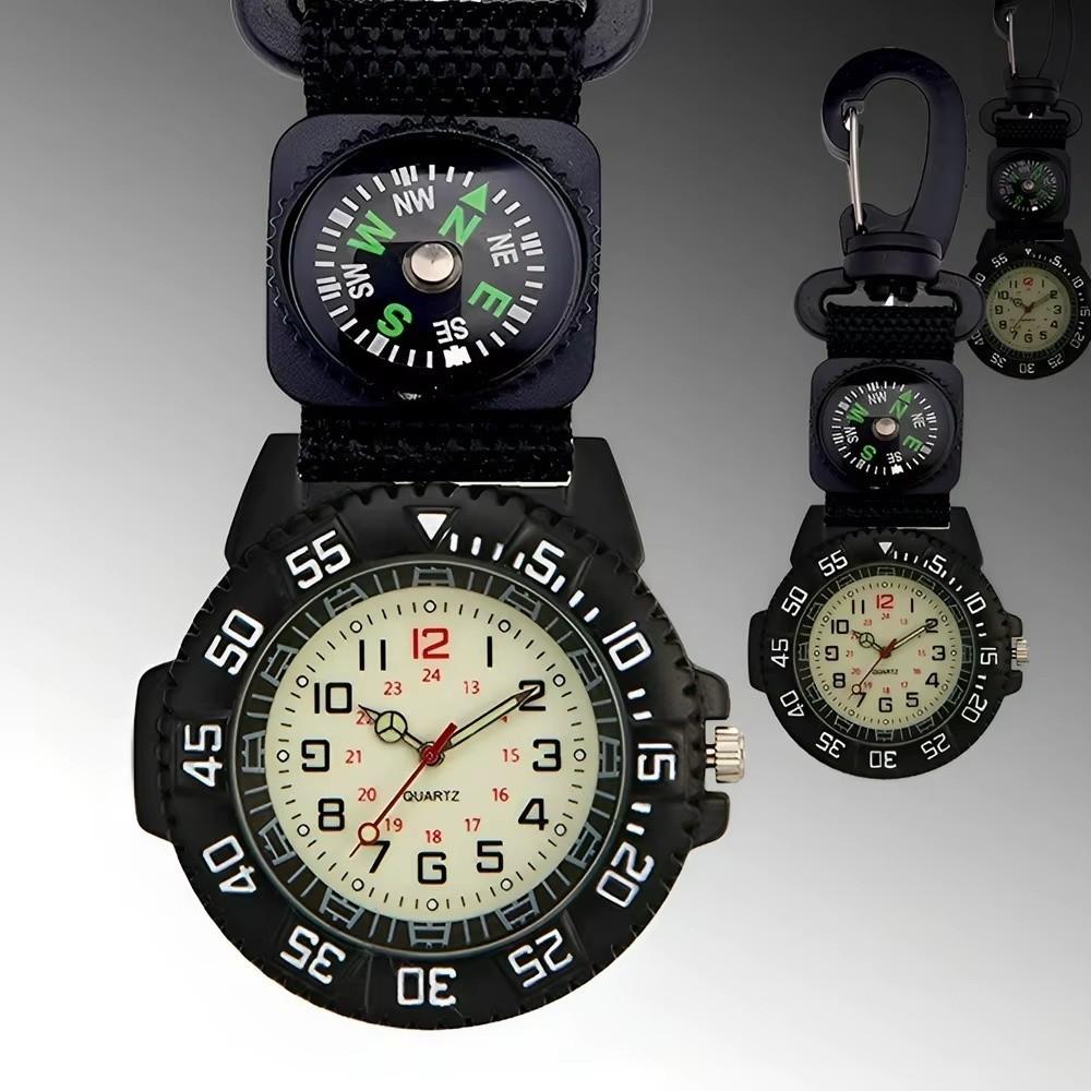 with Compass Compass Watch Black Carabiner Watch Unisex Pocket Watch Outdoor Sports