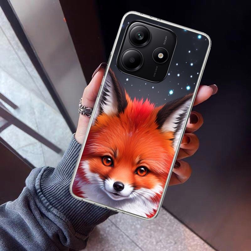 Animal Fox Phone Case For Xiaomi Redmi Note 15 14 14S 13 12S 12 Pro Plus 11S 11 10S 10 4G Cover 11E 11T 5G Print Fundas Redmi No