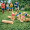 Jeu de Quilles Finlandaises - FFF - Produit Officiel Équipe de France FFF - Bois naturel - 12 quilles + lanceur - Transportable