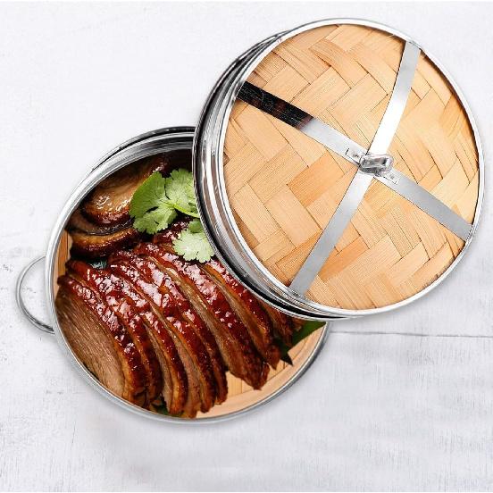 

Food Steamer For Cooking Steel Dim Sum Steamer Dumpling Steamer 1 Set Steamer Bamboo Grid Pot Pot Dim Sum Basket Steamer Basket,18cm