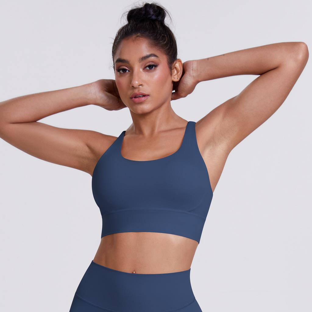 Cloud Feeling Brushed Cross Back Sports Bra, Casual Running, Shockproof Fitness Vest, Yoga Clothes For Women