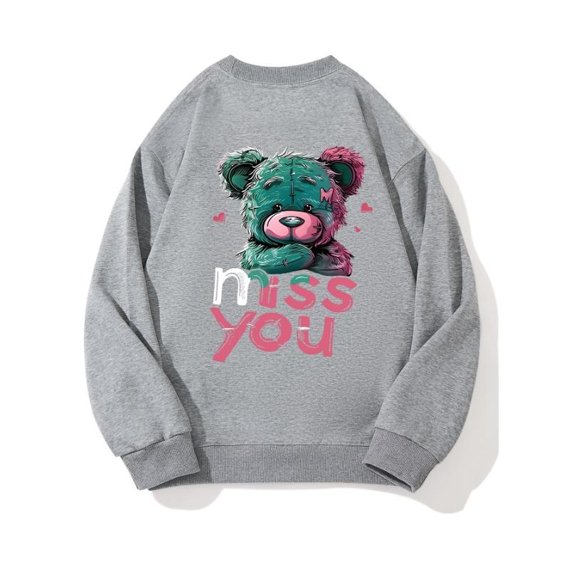 

MISS YOU Модный принтованный топ, повседневная спортивная одежда на осень и зиму, хлопковая толстовка XXL слоновая кость