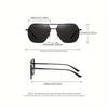 Square Polarized Pochromic Glasses Metal Frame for Men & Women Ideal for Driving