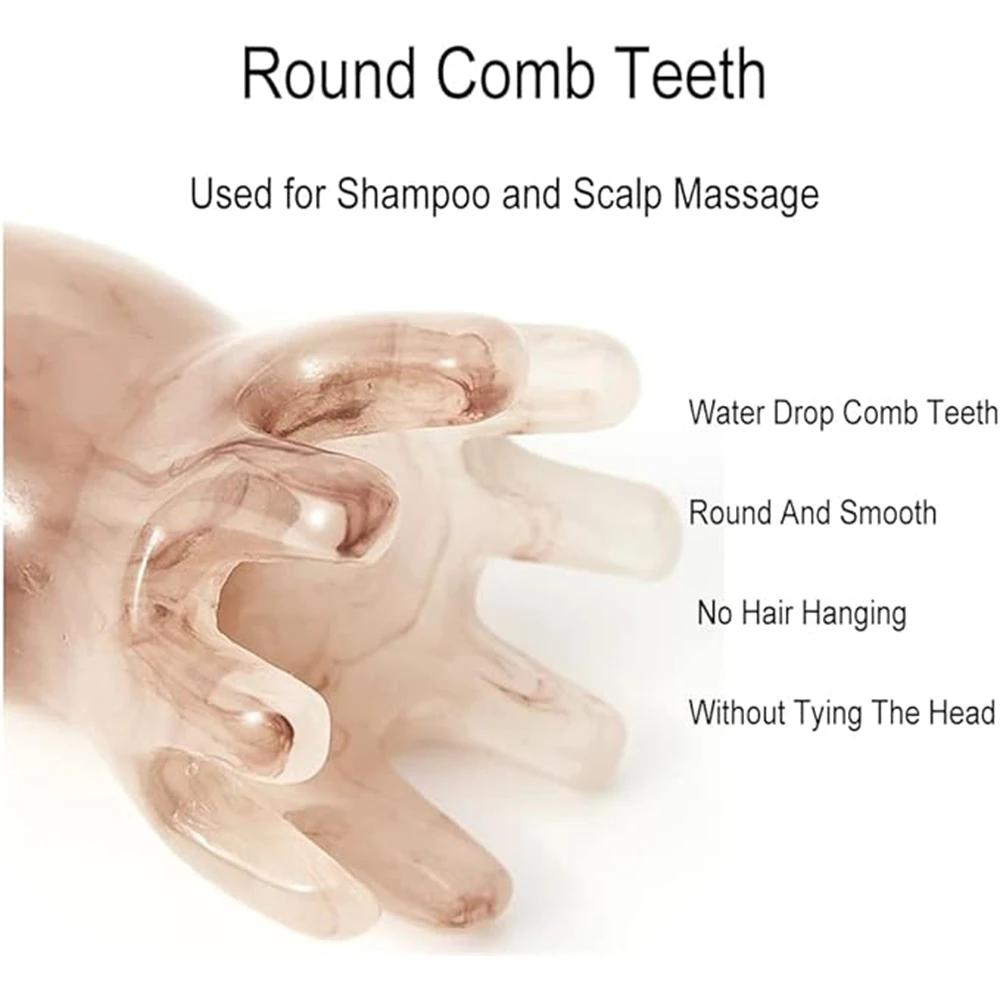 1pc Octopus Shaped Head Meridian Acupoint Massage Comb Wide Tooth Scalp Comb Back Neck and Back Manual Deep Massage Tools