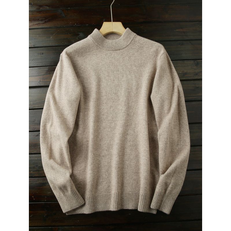 Heavy Cattle Goods! 410G 100% Wool! Italian Order Men's Autumn and Winter Half-high Collar Thickened Knit Sweater