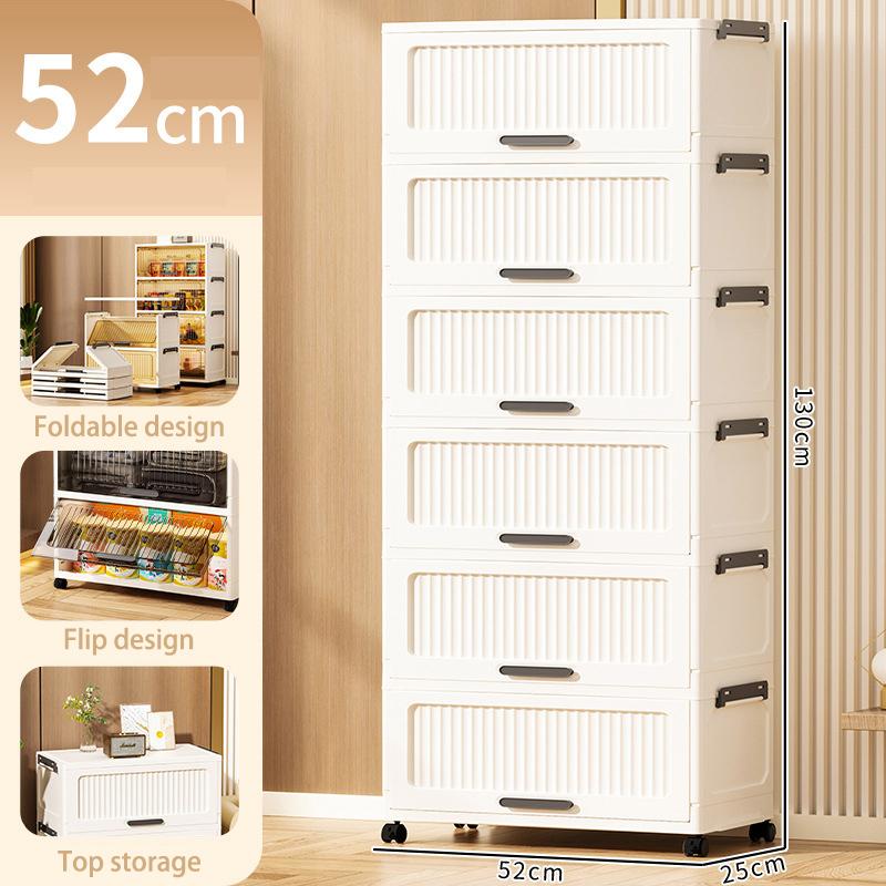 38/52CM Foldable Multi-Layer Storage Box 2/3/4/5/6 Layers Locker Multifunctional Living Room Cabinets Furniture Storage Shelf Folding Box