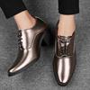 Men High Heels Silver Derby Wedding Dress Dance Business Gold Elevator Shoes Height Increase Tuxedo Prom Blazers Shoes Plus Size