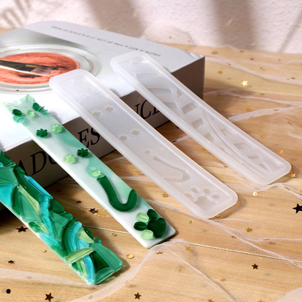 Leaves Bookmark Silicone Mold Rectangle Bookmark Epoxy Resin Casting Molds for DIY Epoxy Resin Crafts Making Tools