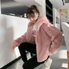 Autumn and winter new light fur coat women's imitation mink hair hooded short plush coat women