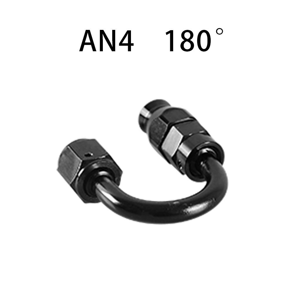 AN4/6/8/10/12 Straight 0°/45°/90°/120°/180° Degree PTFE Oil Fuel Swivel Hose End Fitting Oil Hose End Adaptor Kit Black