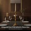 Aluminum Candlestick with Gold Electroplated Finish Stable for Entryway, Mantel