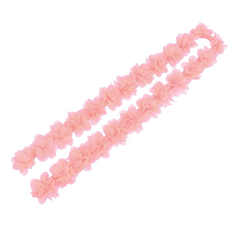 1 Yard 24 Flowers Chiffon Lace Patch Fabric Webbing Decoration Flower Gift Ribbons Diy Bridal Veil Shoes Wedding Clothes Crafts