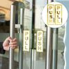 2Pcs Acrylic Sliding Door Logo Creative Restaurant Pull Stickers  Glass Door Identification
