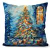 New Christmas Pillowcase Snowman Print Pillowcase Blue Glass Christmas Decoration Pillowcase