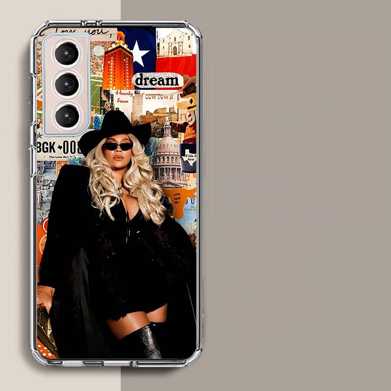 Singer Beyonce Cowboy Phone Case For Samsung Galaxy S25 Edge S24 S23 FE S21 S20 S10 Plus S22 S26 Ultra Cover Clear Cases TPU Cap