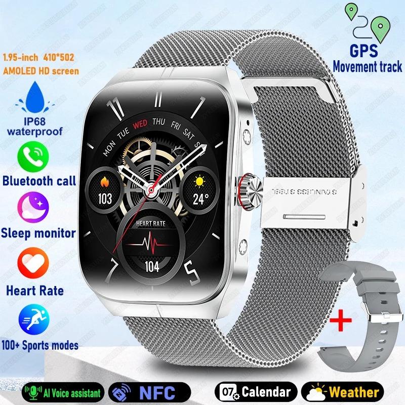 New HD   screen ForWatch 4 Pro Sports Smart Watches Men GPS Track Waterproof Bluetooth Call NFC Smart Watch