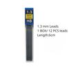 1-12Pcs 0.3 0.5 0.7 0.9 1.3 2.0mm HB Replacement Refill Leads Refill for Mechanical Pencil Drawing Automatic Pencils Stationery
