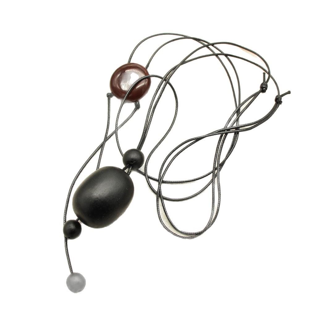 Exaggerated Black Fruit Necklace Sweater Chain - Adjustable, High-End Design