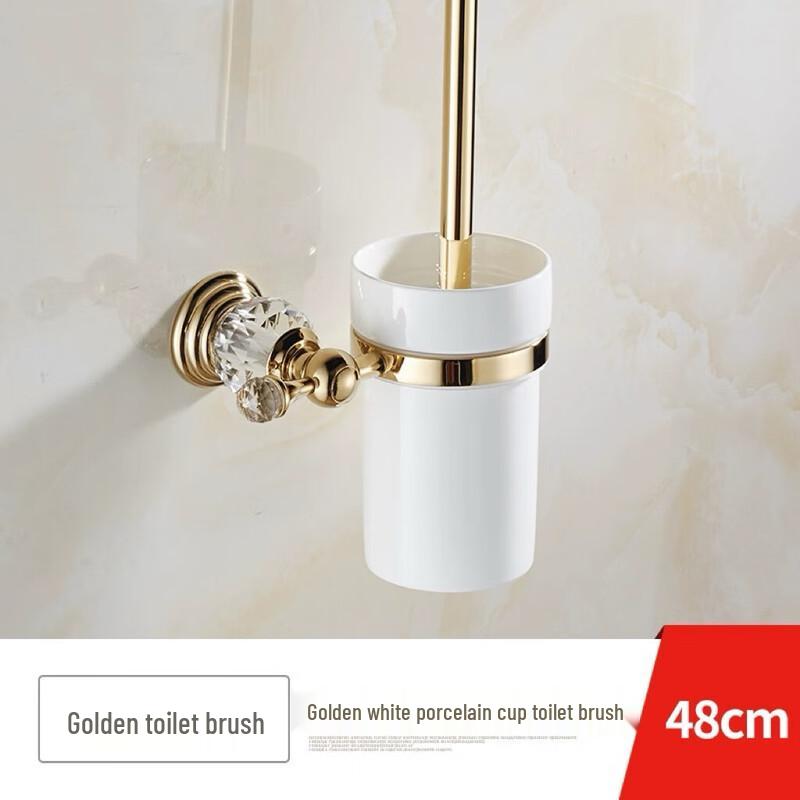 Crystal Gold Wall-Mounted Toilet Brush