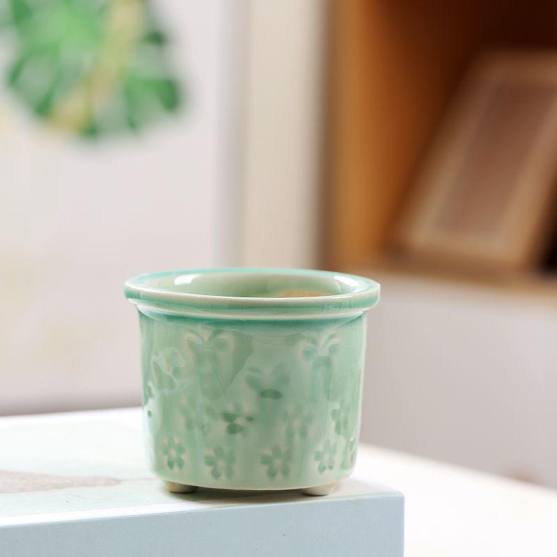 Creative Ceramic Succulent Planter with Ice Crack Finish, Butterfly Shape, and Breathable Design for Household Décor