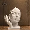 Artistic Tension Sculpture Abstract Broken Face Art Sculpture, Nordic Minimalist Plastic Statue, Creative Handicraft for Study Room 3D Printed
